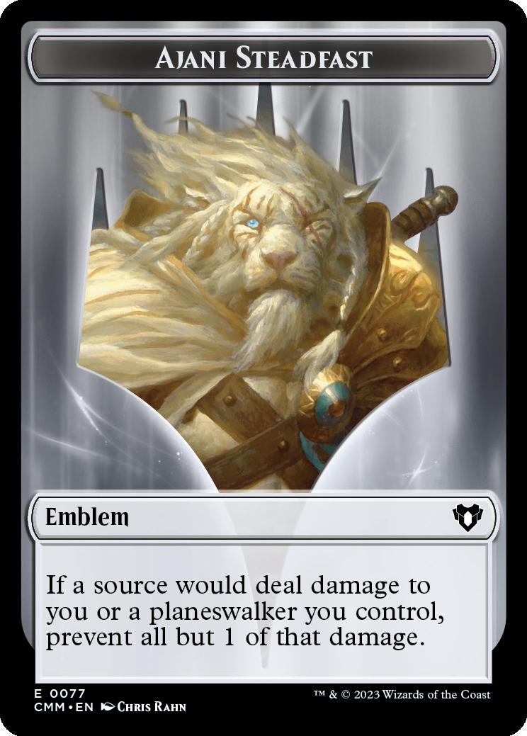 Ajani Steadfast Emblem // Wizard Token